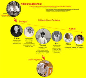 du fondateur de l'aïkido à Alain Peyrache sensei